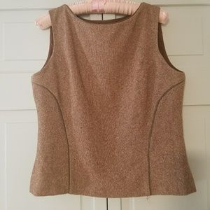 Kenneth Cole taylored wool and leather vest/shell